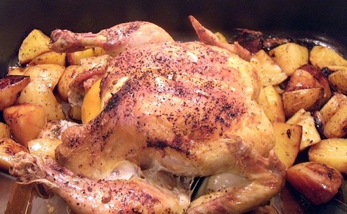 Herbed Potatoes with Roast Chicken